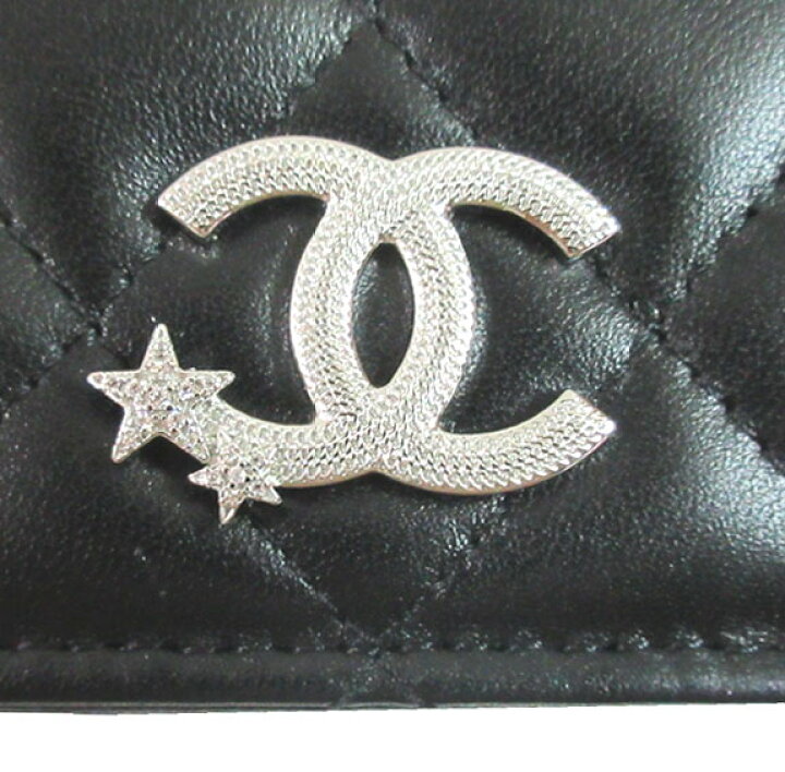 楽天市場】≪Brand new≫CHANEL Mini Small Wallet Black Silver 