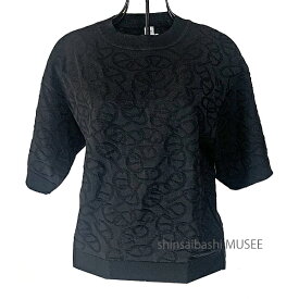 ≪Brand new≫ HERMES 2024 Collection 36 Short Sleeve Knit Sweater NOIR Black ≪ 新品 ≫ エルメス 2024年春夏コレクション PULL MANCHES COUROBE MAILLE NAOUSSA 36サイズ 半袖ニット セーター シェーヌダンクル ノワール 黒 箱 リボン ラッピング