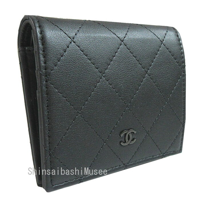 楽天市場】≪ 新品 ≫シャネル マトラッセ 二つ折り 財布 黒 ソー  