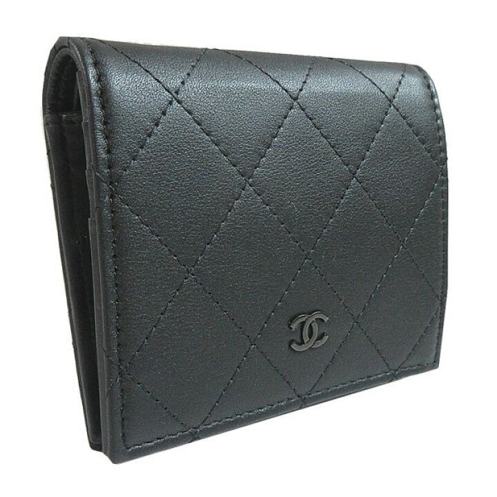 楽天市場】≪ 新品 ≫シャネル マトラッセ 二つ折り 財布 黒 ソー  
