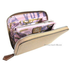 ≪Brand new≫ HERMES Wallet Azappe Silkin Compact Chai Mauve Sylvestre Cliquetis Epsom Box Ribbon ≪ 新品 ≫ エルメス アザップ シルクイン コンパクト ラウンドファスナー ミニ財布 チャイ モーヴシルベストル " クリケティス " エプソン 箱 リボン ラッピング