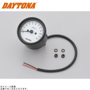 DAYTONA デイトナ 15631 機械式タコメーター φ60 ホワイトLED照明 12,000rpm ブラックボディ/ホワイトパネル