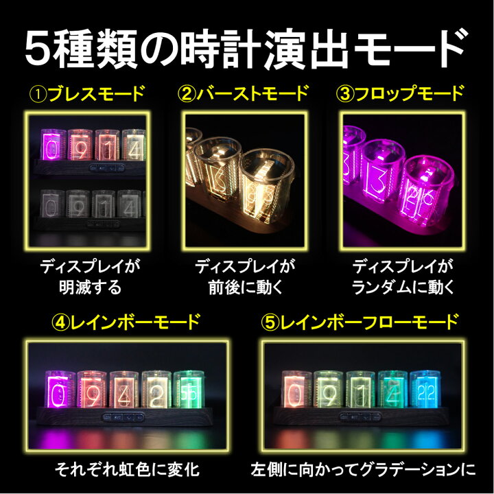 楽天市場】ニキシー管 時計 ニキシー管風卓上時計 出荷締切18時