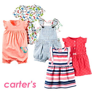 カーターズ Carter's ベビー服 セット 女の子 フラワー フローラル ワンピース キャンディストライプ 蝶 ショートオール ハイビスカス レッド 2017 正規品 花