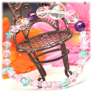 AAAAAレインボー水晶 AAAAアメジスト AAAAアパタイト AAAAラブラドライト ブレスレット パワーストーン 天然石 □ ◆