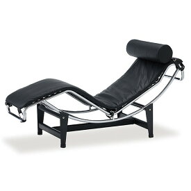 《パイプフレームが描くなめらかな曲線が特長の寝椅子》ル・コルビジェ LC4シェーズロング(カウチソファ)LC4-SOFA003ブラック