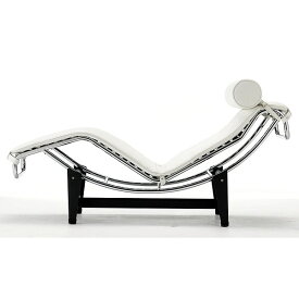《パイプフレームが描くなめらかな曲線が特長の寝椅子》ル・コルビジェ LC4シェーズロング(カウチソファ)LC4-SOFA004ホワイト