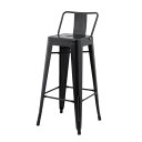 《丈夫なオールスチール製でスタイリッシュなカウンターチェア》グザビエ・ポシャールマリンハイチェアPT-708-BKブラック