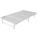 《急なお客さまのお泊りにも便利。小さく収納できる》ファミリー・ライフ 4分割折りたたみスチールパイプベッドフレームシングルサイズ…