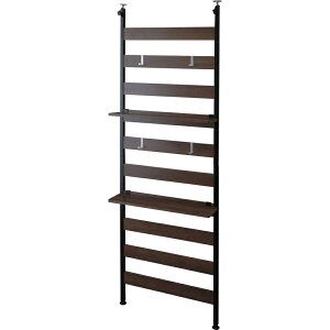 《簡単にお部屋の雰囲気を変えられる、ディスプレイや収納ができる》アイリスオーヤマ 68cm幅棚付きウッドウォールラックWLR-T66ブラック