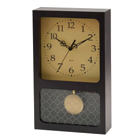 イシグロ 木製振り子時計レクタングル(31261)ブラック