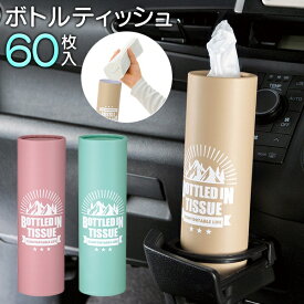 【本日P5倍+楽天カード4倍!】送料無料 !( 定形外 ) ボトル型 ティッシュケース 60枚入 スリムボックス 市販のティッシュ詰替え可能【 ティッシュペーパー おしゃれ 車内 アウトドア 日用品 かわいい 省スペース 】 送料込 ◇ ボトルティッシュU