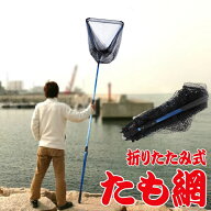 【本日ポイント5倍!】送料無料 ! 最大220cm 折りたたみ式 大型たも網 ランディングネット 伸縮式 3段階調…