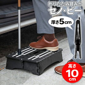 ★注目商品★送料無料 ! 折りたたみ踏み台【高さ10cm】玄関や車の乗降 サポート すべり止め付き 安定感 耐荷重100kg【 踏み場 段差 ステップ 足かけ 足場 土台 乗車 乗り降り 老人 シニア 介護 収納 】 送料込 80S◇ ちょこっとセノ・ビー