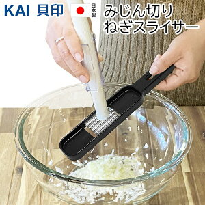 【最大13%OFFクーポン配布中】送料無料 !(メール便) 貝印 みじん切り器 ねぎスライサー 日本製 ネギカッター 指ガード付き 食洗機対応 まな板いらず【 ステンレス 調理器具 キッチン用品 薬味
