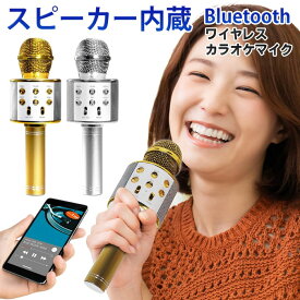 ★注目商品★送料無料 ! スピーカー内蔵 ワイヤレスマイク Bluetooth カラオケ／司会／イベント ボイスチェンジ・エコー機能【 ブルートゥース マイク 音楽 iphpne スマホ 玩具 おもちゃ 忘年会 パーティー 】 送料込 60N◇ カラオケマイクH