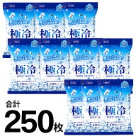 ★注目商品★送料無料 ! 極冷ボディシート 冷感 ひんやり【計250枚入】25枚×10個セット 制汗シート 汗拭…