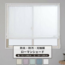 [全品ポイント5倍×20日限定] ローマンシェード サイズオーダー ドラム型 幅91～140cm 丈50～100cm 【RB466】 クララ [1枚] 防炎 光触媒 消臭 無地 シンプル グレージュ パープル ブルーグレー おしゃれ OKC5