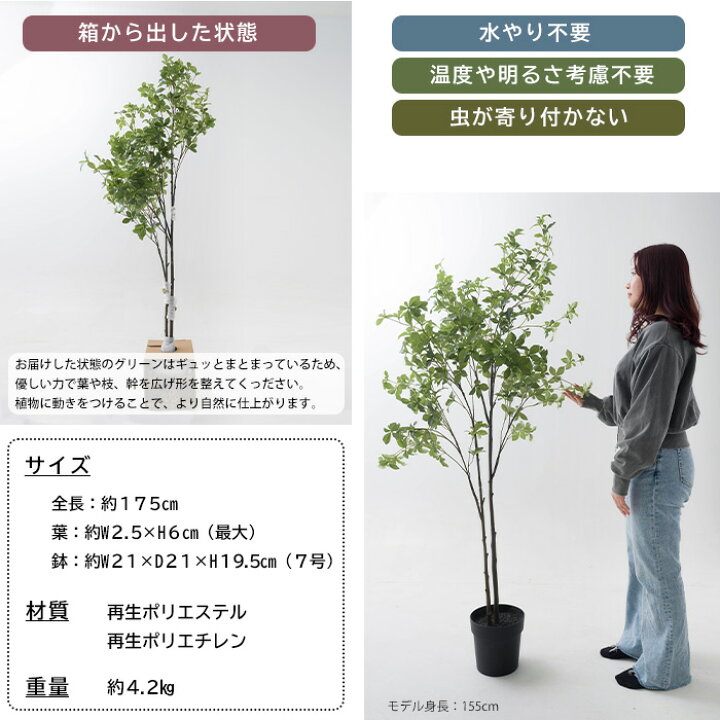 楽天市場】フェイクグリーン 大型 どうだんつつじ 木 175cm 観葉植物 