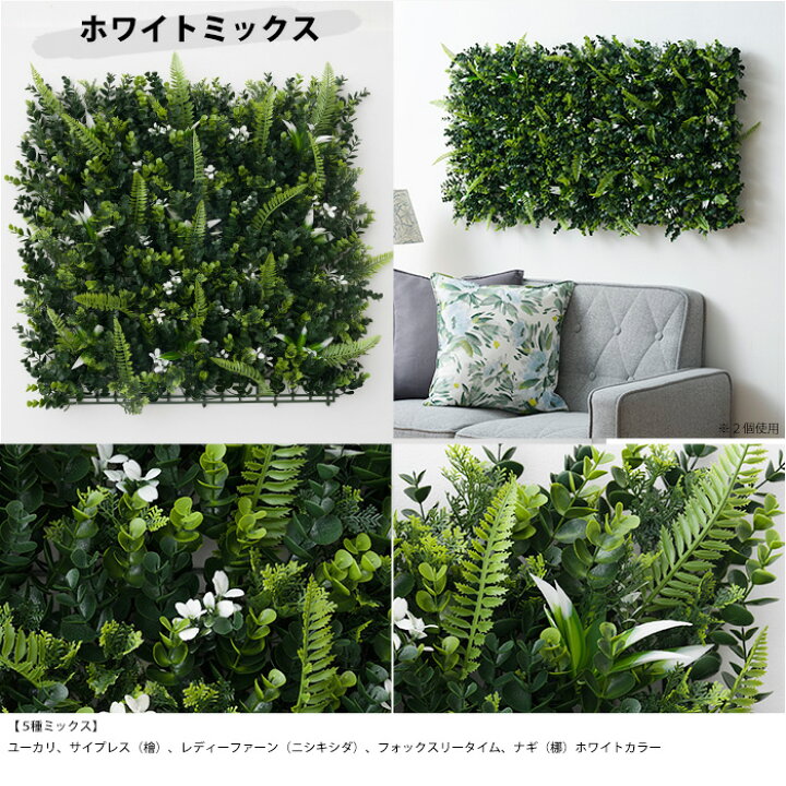 楽天市場】フェイクグリーン 壁掛け 1枚 50cm×50cm グリーンパネル 