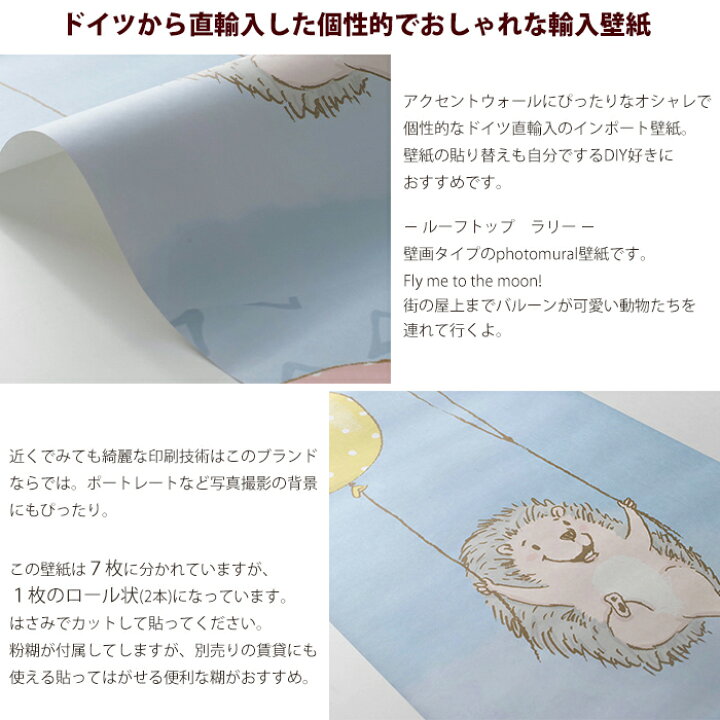楽天市場 スーパーセール期間10 Off 壁紙 壁画 ハリネズミ イラスト 輸入壁紙 デザイン おしゃれ 不織布 クロス のり付きdiy リフォーム 撮影 背景 子供部屋 ドイツ製 X7 1001 Rooftop Ralley ルーフトップ ラリー Csz Diy