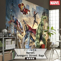 楽天市場 スーパーセール期間中10 Off ドイツ製インポート壁紙 8 432 Marvel Avengers Street Rage 即納可 輸入壁紙 デザイン 紙 壁紙 クロス のりあり Diy リフォーム Marvel マーベル アベンジャーズ ハルク アイアンマン キャプテン アメリカ ソー Diy