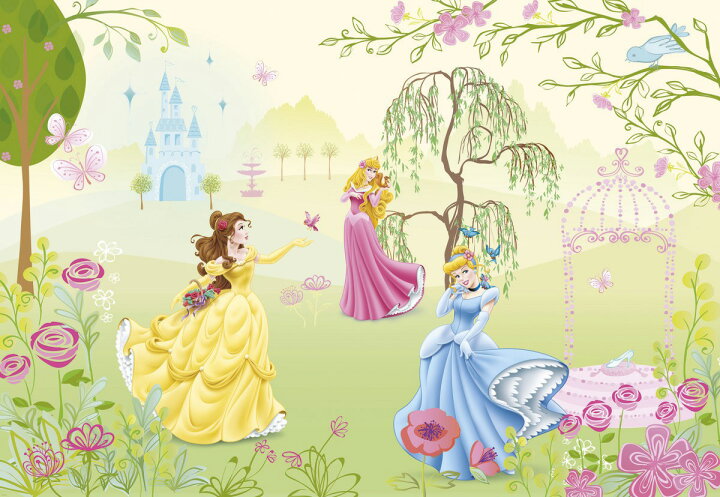楽天市場 壁紙 ディズニー プリンセス おしゃれ 輸入壁紙 のりあり Diy リフォーム Disney シンデレラ 美女と野獣 ベル 眠れる森の美女 オーロラ姫 子供部屋 ドイツ製 1 417 Princess Garden Csz Diy