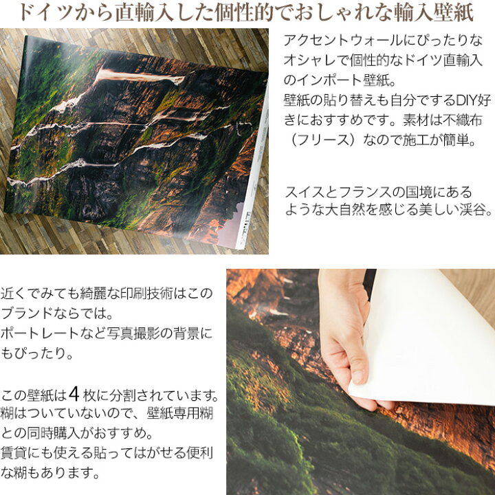楽天市場 壁紙 風景 景色 渓谷 輸入壁紙 デザイン おしゃれ 輸入 海外 不織布 クロス Diy リフォーム だまし絵 ドイツ製 Sh042 Vd4 Eden Valley エデン バレー Csz Diy