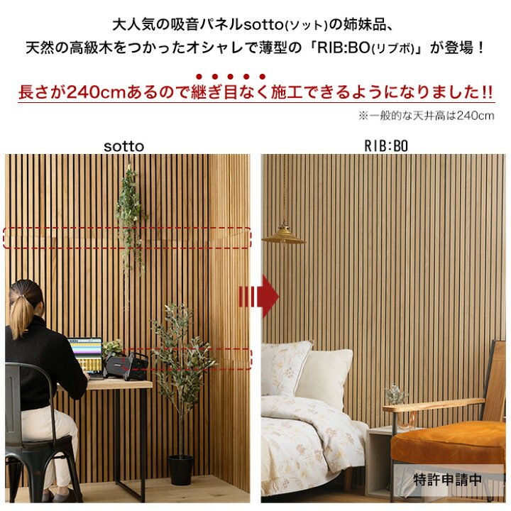 楽天市場】[マラソン限定クーポンあり]吸音パネル リブボード 1枚 