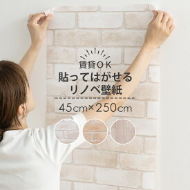 [スーパーセール期間50%OFF] 壁紙 シール はがせる 木目 レンガ 45cm×250cm 賃貸OK おしゃれ 簡単 貼ってはがせる壁紙 CSZ