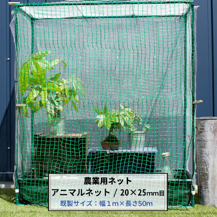 楽天市場】農業用ネット 20×25mm目 幅1m×長さ50m グリーン アニマル 