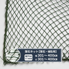 [スーパーセール限定 選べるクーポンあり] ネット 網 落石ネット 幅301～400cm 丈301～400cm [440T〈400d〉/120本 37.5mm目] 【NET14】 落石 植生 落石防止 芝押え ゴルフ場 荷崩れ防止 落下防止 JQ