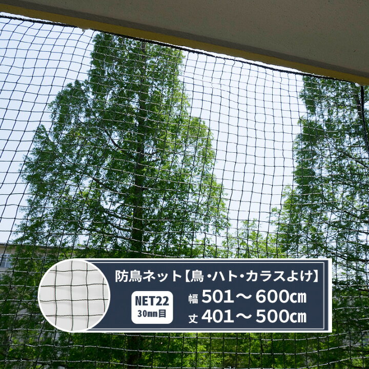 楽天市場】ネット 網 防鳥ネット 30mm目 幅501〜600cm 丈401〜500cm 