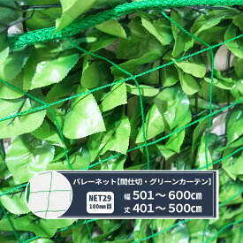 ネット 網 バレー 間仕切りネット 100mm目 幅501〜600cm 丈401〜500cm [440T(400d)/44本] 【NET29】 間仕切り バレーネット グリーンカーテン 体育館 球技施設 野菜栽培 畑の保護 JQ