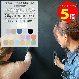 [全商品ポイント5倍×イーグルス感謝祭] 塗り壁 ひとりで塗れるもん 22kg 漆喰風 かわいい おしゃれ 天然素材 内装仕上げ 壁 リフォーム 塗る 土壁 塗り壁 簡単 不燃 子供 安心 安全 消臭 防カビ DIY ブラック ブルー グレージュ ぬれるもん [メーカー直送品] OWQ