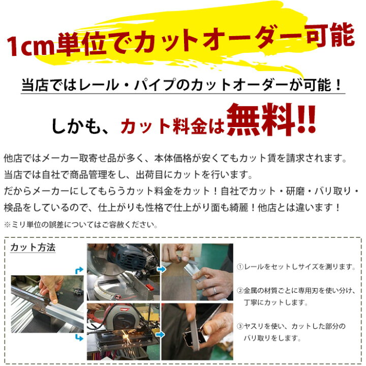 楽天市場】スチール レール1m 耐荷重30kg 大型レール 中量用カーテン 