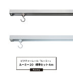 [全品ポイント5倍×20日限定] ピクチャーレール 標準 4mセット 耐荷重30kg 天井用 壁付用 ディスプレイレール インテリアレール 絵画 写真 インテリア 展示用 パネル 美術館 学校 一般家庭 イベント ディスプレイ ワイヤー　吊り下げ [ルーミー20]【PR204S】 JQ