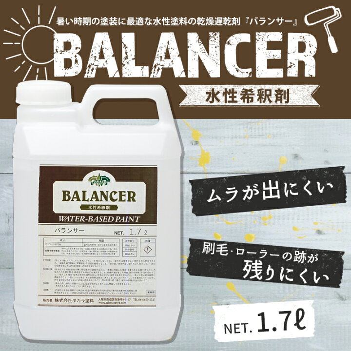 楽天市場 本日限定10 Offクーポンあり 水性希釈剤 バランサー 水性塗料うすめ液 1 7l Dippin Paint 水性塗料 うすめ液 乾燥遅乾剤 ペイント Diy Diy