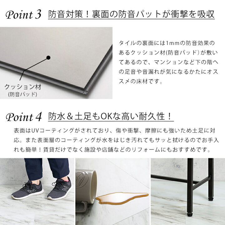 楽天市場 送料無料 フロアタイル 石目調 はめ込み式 接着剤不要 大理石 11枚入 コンクリート調 抗菌性 床 床材 床暖対応 防音 リノベーション リフォーム Diy 賃貸 ヴィンテージ インダストリアル リジッドクリックプレミアム リジット 1ケース K8f Diy