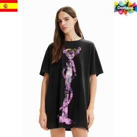 ★再値下げ【SALE★セール】【20%OFF】【Desigual デシグアル】Pink Panther オーバーサイズ Tシャツワンピースピンクパンサー 23swvk37【メール便で送料無料】正規品 返品不可