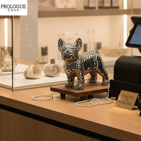 本日【FASHION SPクーポン対象】全品ポイント5倍↑【PROLOGUE プロローグ】セレクト キラキラ　ミラー ブルドッグ フレンチブル オブジェ インテリア 高さ18cm【送料無料】正規品