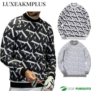 リュクスエイケイエムプラス ゴルフ 総柄 ロング Tシャツ LAT25011 ゴルフウェア メンズ トップス 2025年秋冬モデル LUXEAKMPLUS GOLF おしゃれ ブランド