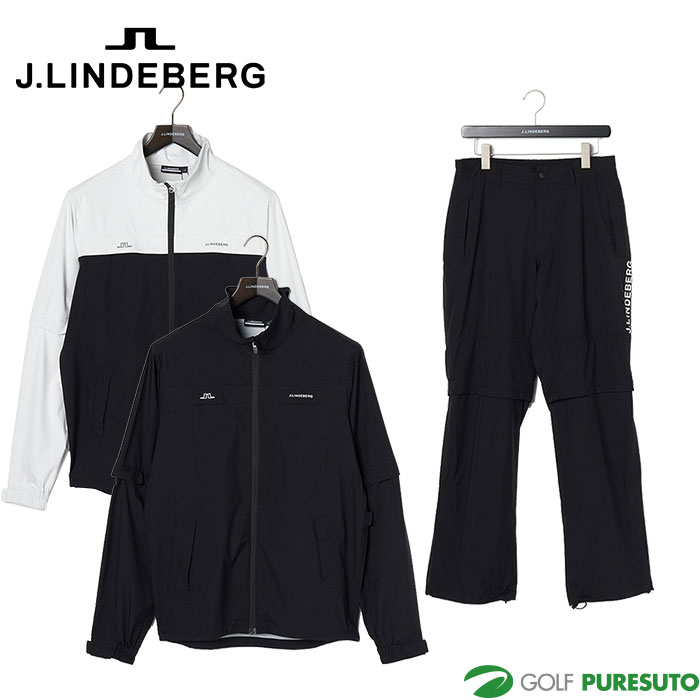 J.リンドバーグ ゴルフ レインウェア 上下セット 袖取り外し可能 083-76511 日本限定 おしゃれ golf