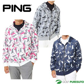 ピン アパレル フルジップフーディー パーカー トレーナー Mr.PING 総柄プリント NATIVE メンズ 2262803 ゴルフウェア おしゃれ golf ブランド