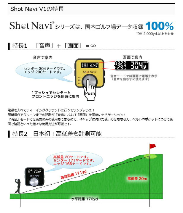 楽天市場】ショットナビ V1 横峯さくらモデル GPSゴルフナビ 