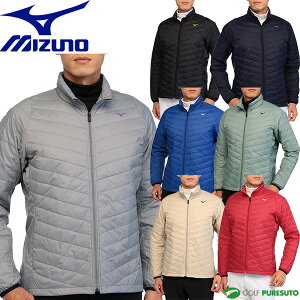 ミズノ ゴルフ 長袖 フルジップ ブルゾン ブレスサーモムーブダウン メンズ E2ME2505 アウター ジャケット ゴルフウェア 秋冬モデル 秋冬ウェア Mizuno Golf 収納袋付き ポケッタブル 発熱素材 E2ME