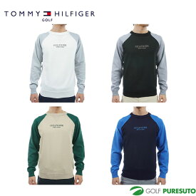 トミー ヒルフィガー フロントロゴ クルーネックセーター THMA401 トップス ゴルフウェア 2024年春夏モデル TOMMY HILFIGER おしゃれ