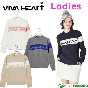 レディース ビバハート ゴルフ ロゴニット 012-12011 ゴルフウェア トップス 2024年秋冬モデル VIVA HEART GOLF おしゃれ 長袖