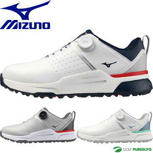 ミズノ ゴルフシューズ ハザードエナジー ボア スパイクレスシューズ メンズ 51GQ250101 51GQ250103 51GQ250105 防水 4E相当 幅広 ダイヤル式 2025年春夏モデル Mizuno HAZARD ENERZY BOA 靴 防水 おしゃれ ブラ