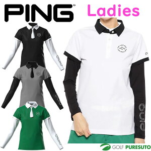 レディース ピン ゴルフ カノコポロ 天竺 インナー ネクタイ付きレイヤードツインセット 622-5160200 ゴルフウェア トップス 2025年春夏モデル PING GOLF おしゃれ ブランド
